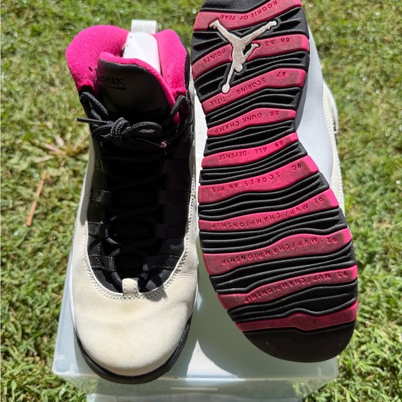 Jordan Shoes - Jordan Women’s White, Black & Pink Retro Sneakers